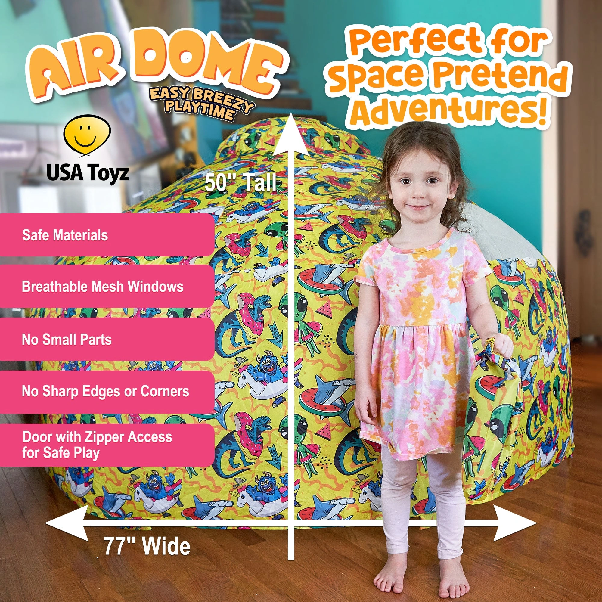 Get Ready for Summer Fun! Shark, Alien, Dino, Unicorn Air Dome Adventures!
